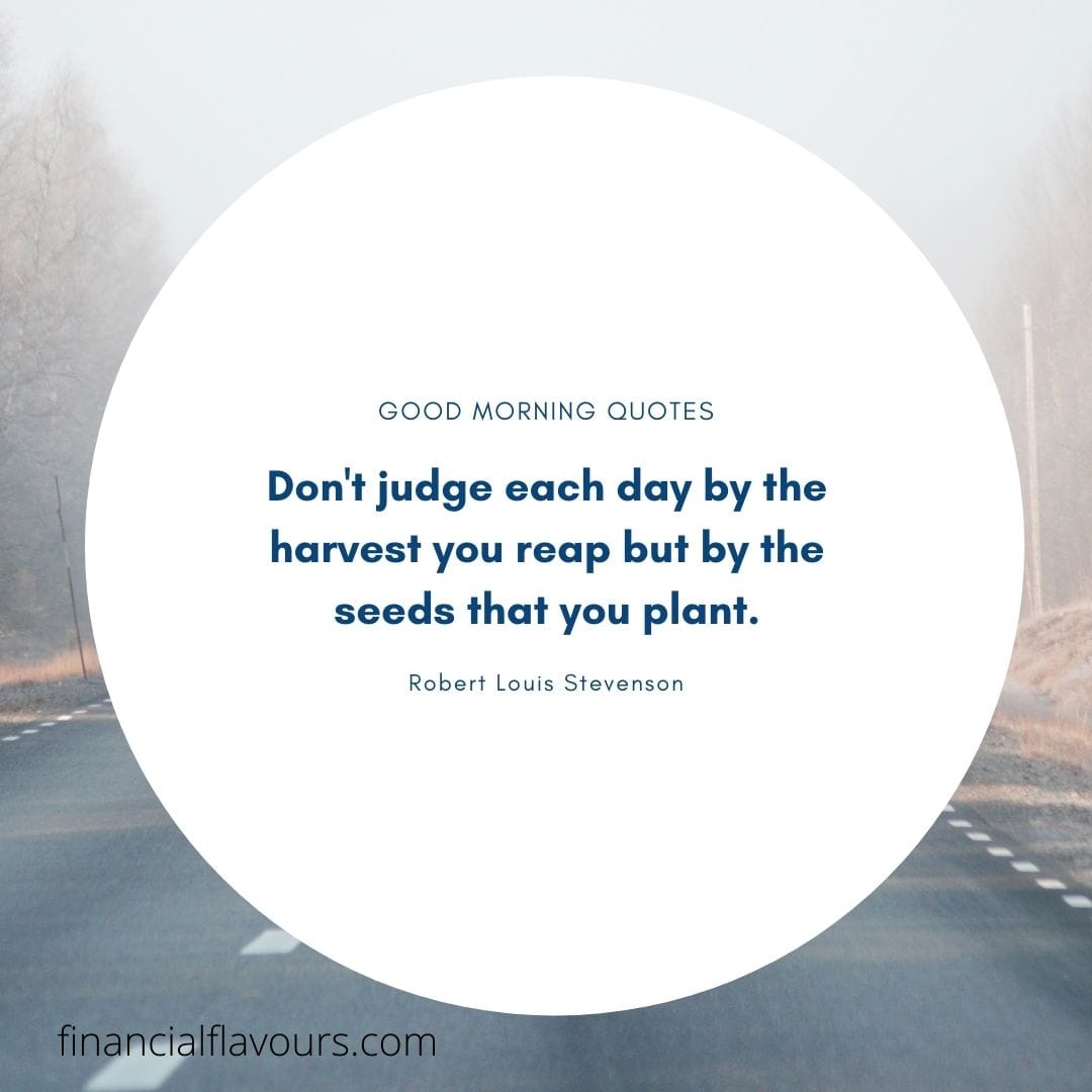 Foggy Road Blue Circle Background Good Morning Quote